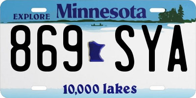 MN license plate 869SYA
