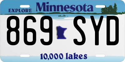 MN license plate 869SYD