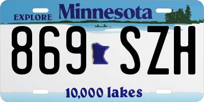 MN license plate 869SZH