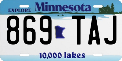 MN license plate 869TAJ