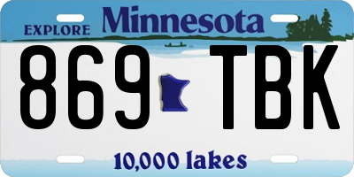 MN license plate 869TBK