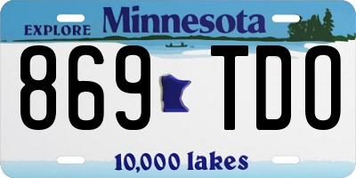 MN license plate 869TDO