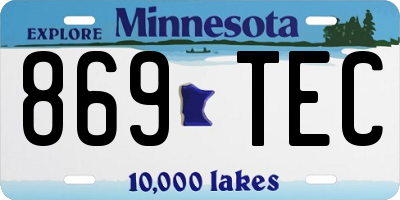 MN license plate 869TEC