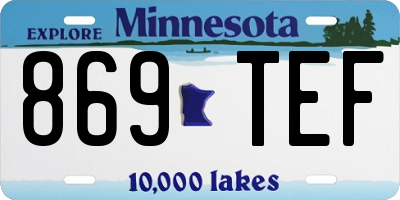 MN license plate 869TEF