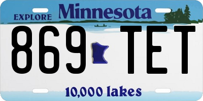 MN license plate 869TET