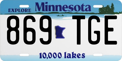 MN license plate 869TGE