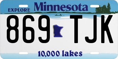 MN license plate 869TJK