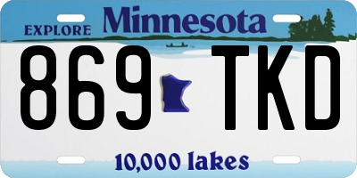 MN license plate 869TKD