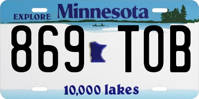 MN license plate 869TOB
