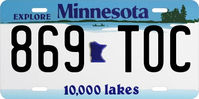 MN license plate 869TOC