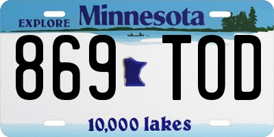 MN license plate 869TOD
