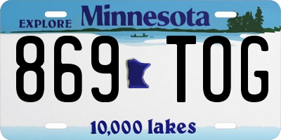 MN license plate 869TOG