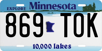 MN license plate 869TOK