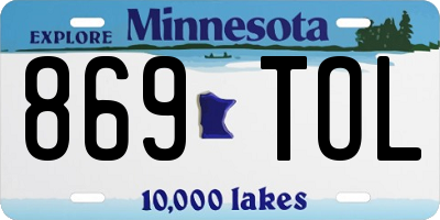 MN license plate 869TOL