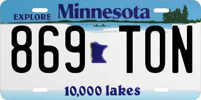 MN license plate 869TON