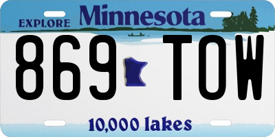 MN license plate 869TOW