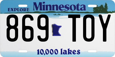 MN license plate 869TOY