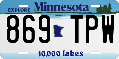 MN license plate 869TPW