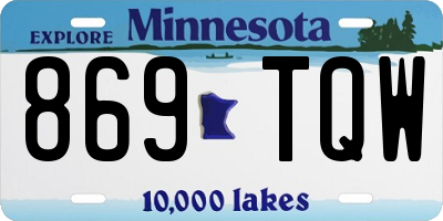 MN license plate 869TQW