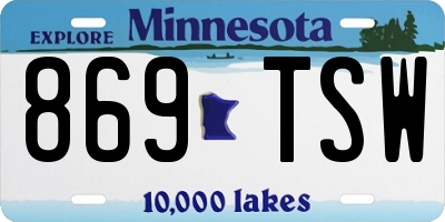 MN license plate 869TSW