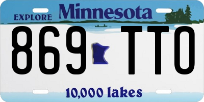 MN license plate 869TTO