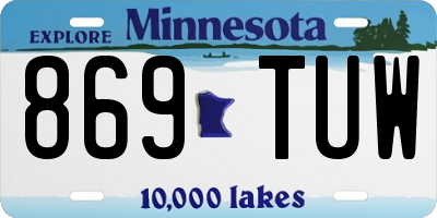 MN license plate 869TUW