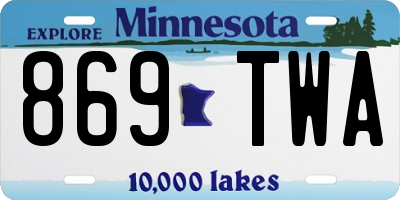 MN license plate 869TWA