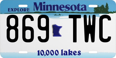 MN license plate 869TWC