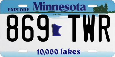 MN license plate 869TWR