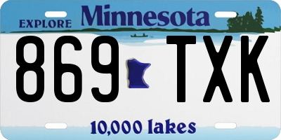 MN license plate 869TXK