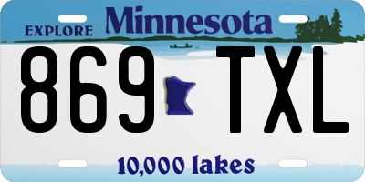MN license plate 869TXL