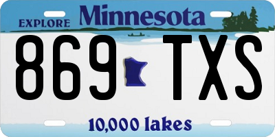 MN license plate 869TXS