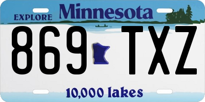 MN license plate 869TXZ