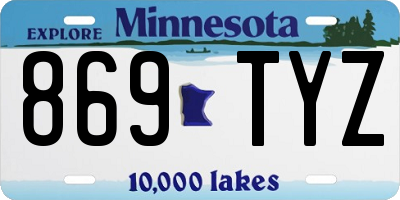 MN license plate 869TYZ