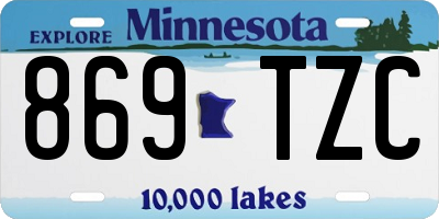 MN license plate 869TZC