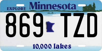 MN license plate 869TZD