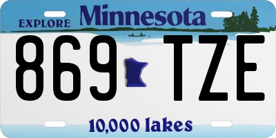 MN license plate 869TZE