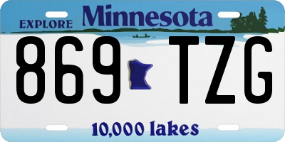 MN license plate 869TZG