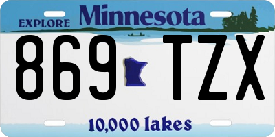 MN license plate 869TZX