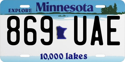 MN license plate 869UAE