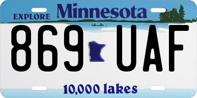 MN license plate 869UAF