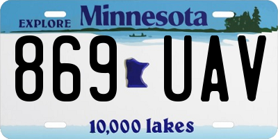 MN license plate 869UAV