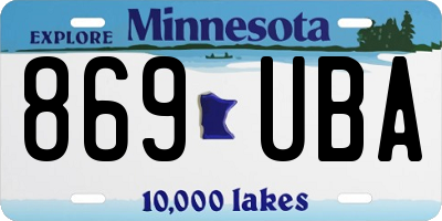 MN license plate 869UBA