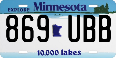 MN license plate 869UBB
