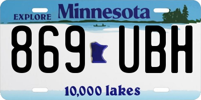 MN license plate 869UBH
