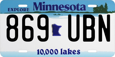 MN license plate 869UBN