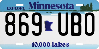 MN license plate 869UBO