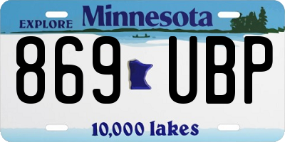 MN license plate 869UBP