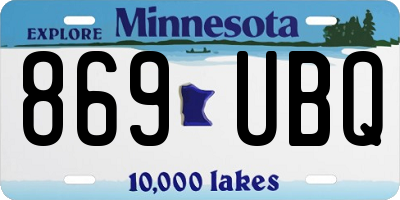 MN license plate 869UBQ