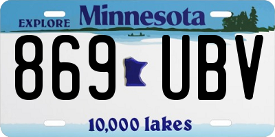 MN license plate 869UBV